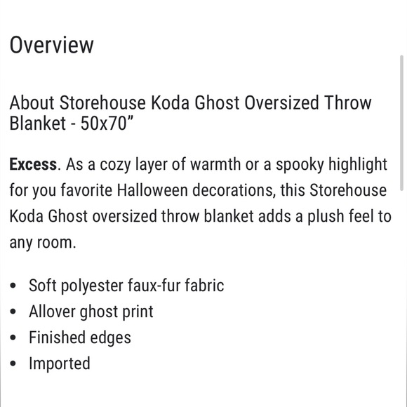 HTF faux fur ghost Blanket - Picture 8 of 11